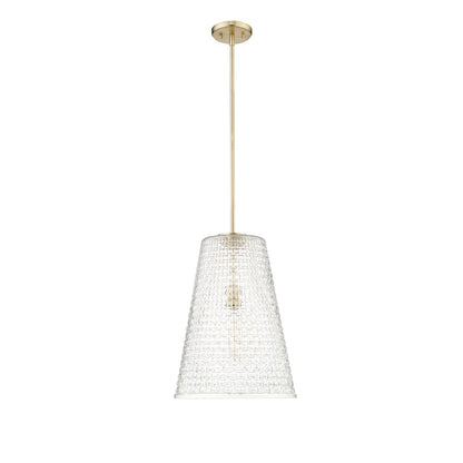 Millennium Lighting Saben 1Lt Pendant, Gold/Rattan Lattice Clear - 20701-MG