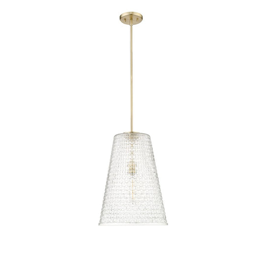 Millennium Lighting Saben 1Lt Pendant, Gold/Rattan Lattice Clear - 20701-MG
