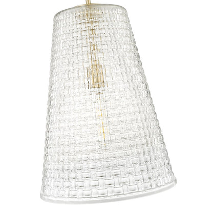 Millennium Lighting Saben 1Lt Pendant, Gold/Rattan Lattice Clear