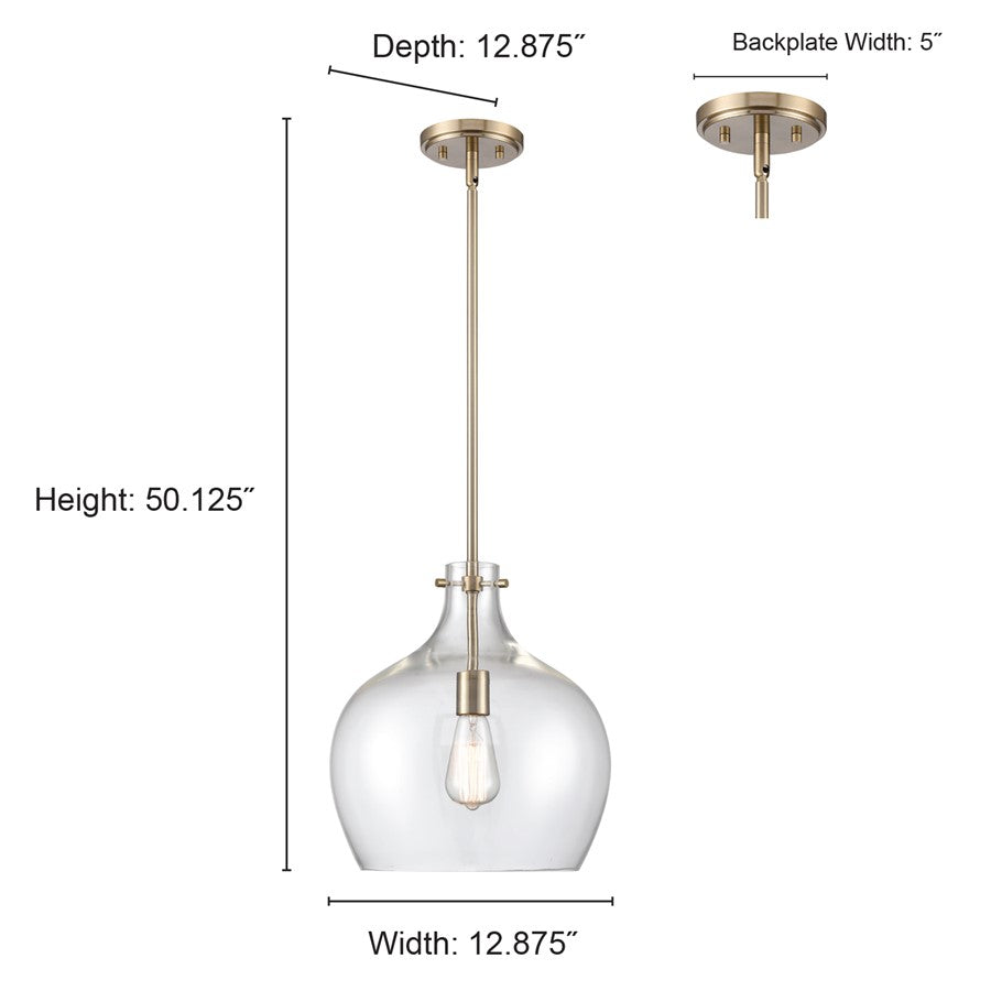 Millennium Lighting 1Lt Pendant, Modern Gold