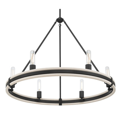 Millennium Lighting Rovessa 6 Light Chandelier, Matte Black