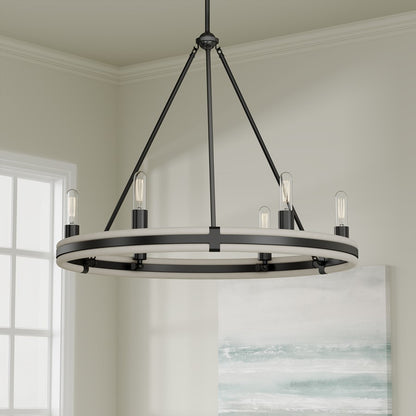 Millennium Lighting Rovessa 6 Light Chandelier, Matte Black