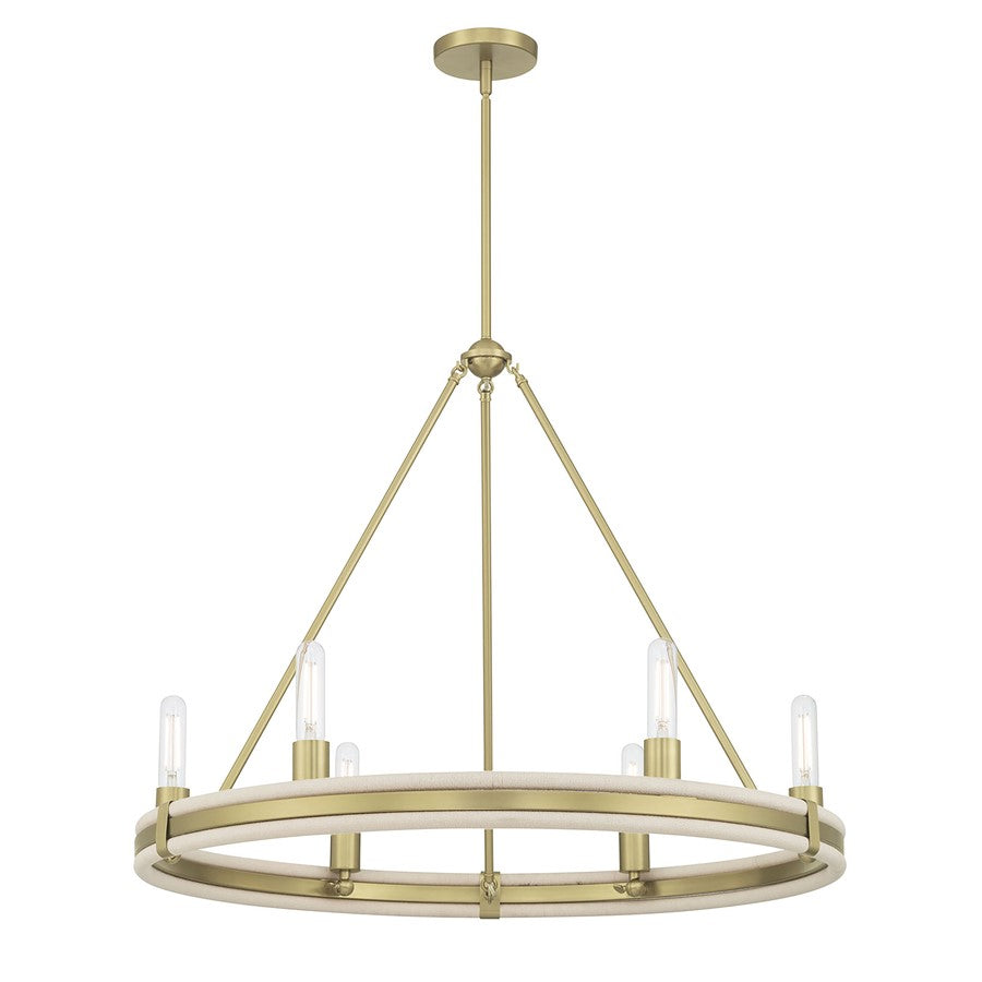 Millennium Lighting Rovessa 6 Light 26" Chandelier, Vintage Brass - 207106-VB