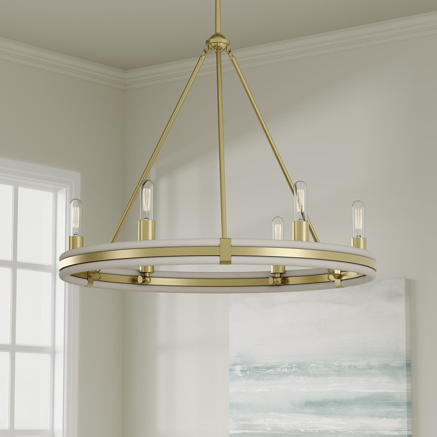 Millennium Lighting Rovessa 6 Light 26" Chandelier, Vintage Brass