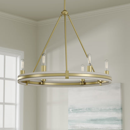 Millennium Lighting Rovessa 6 Light 26" Chandelier, Vintage Brass