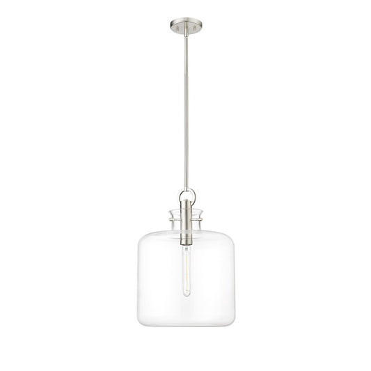 Millennium Lighting Hayloft 1Lt Pendant, Brushed Nickel/Clear - 20801-BN