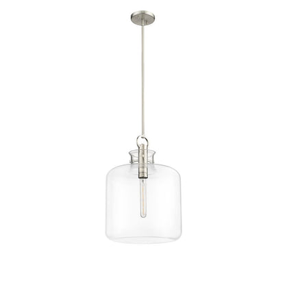 Millennium Lighting Hayloft 1Lt Pendant, Brushed Nickel/Clear