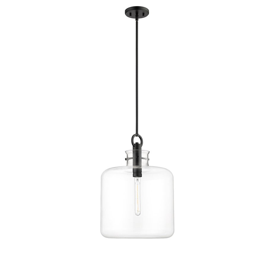 Millennium Lighting Hayloft 1Lt Pendant, Black/Clear