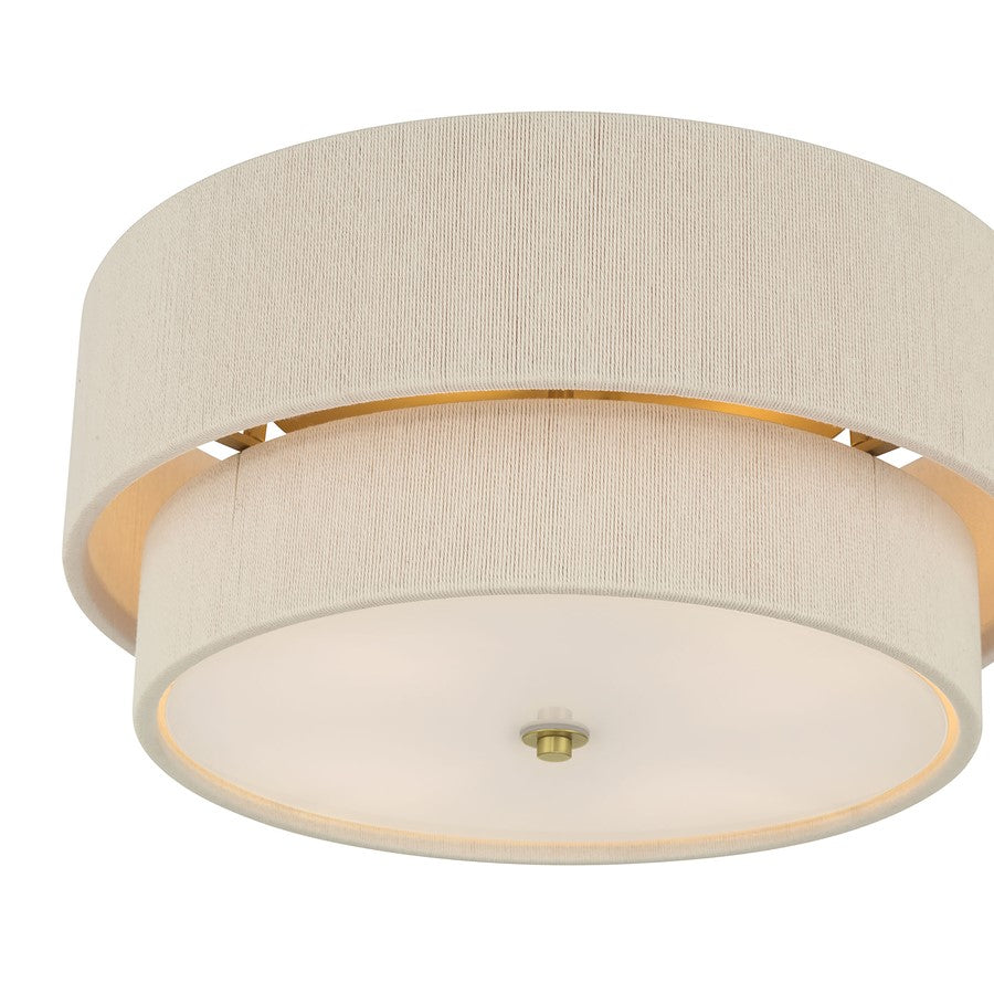 Millennium Lighting Helbert 4 Light Flush Mount, Vintage Brass