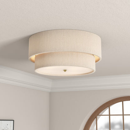 Millennium Lighting Helbert 4 Light Flush Mount, Vintage Brass