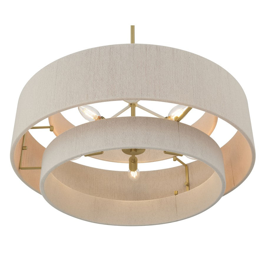 Millennium Lighting Helbert 5 Light Pendant, Vintage Brass