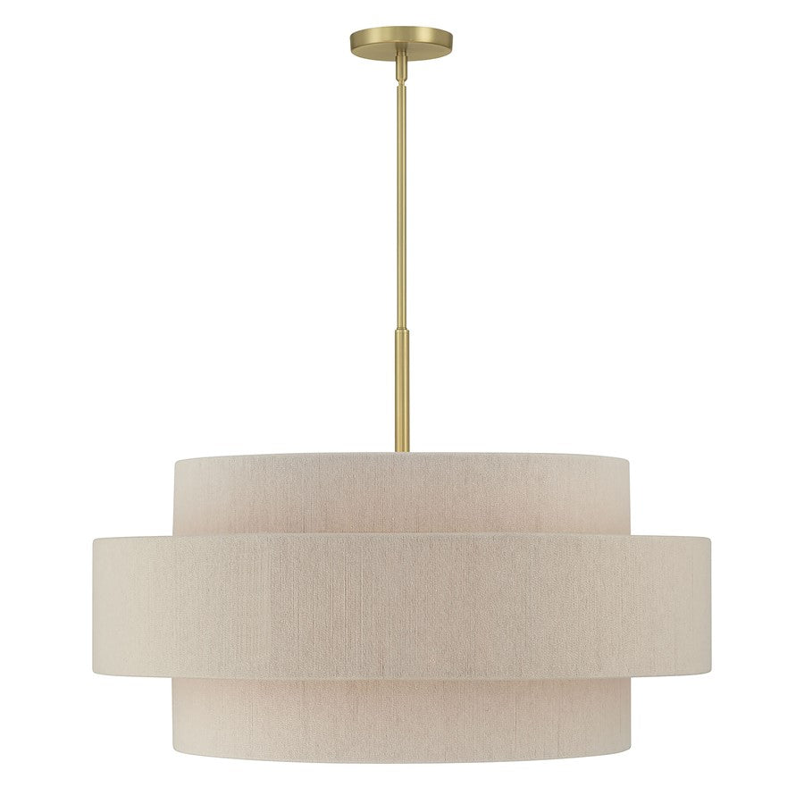 Millennium Lighting Helbert 6 Light Pendant, Vintage Brass