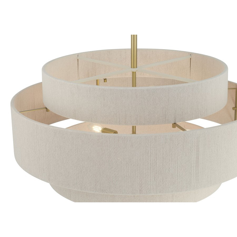 Millennium Lighting Helbert 6 Light Pendant, Vintage Brass