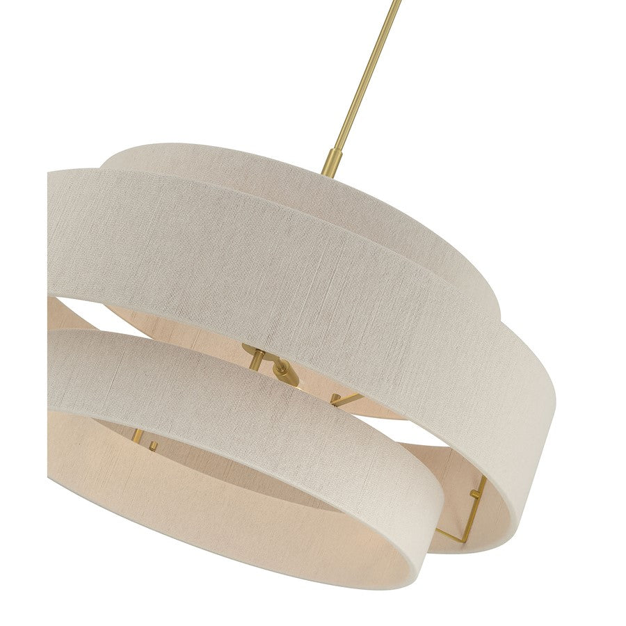 Millennium Lighting Helbert 6 Light Pendant, Vintage Brass