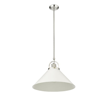 Millennium Lighting Artistan 1Lt Pendant, Nickel/White/Steel