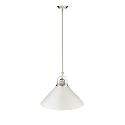 Millennium Lighting Artistan 1Lt Pendant, Nickel/White/Steel