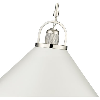 Millennium Lighting Artistan 1Lt Pendant, Nickel/White/Steel