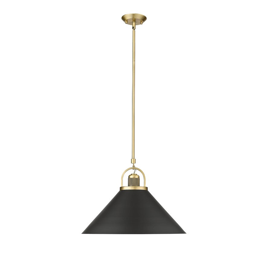 Millennium Lighting Artistan 1Lt Pendant, Brass/Black/Steel - 20901-VB-MB