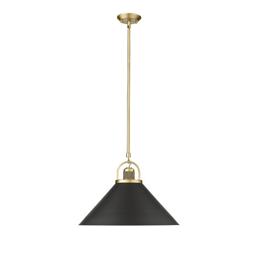 Millennium Lighting Artistan 1Lt Pendant, Brass/Black/Steel - 20901-VB-MB