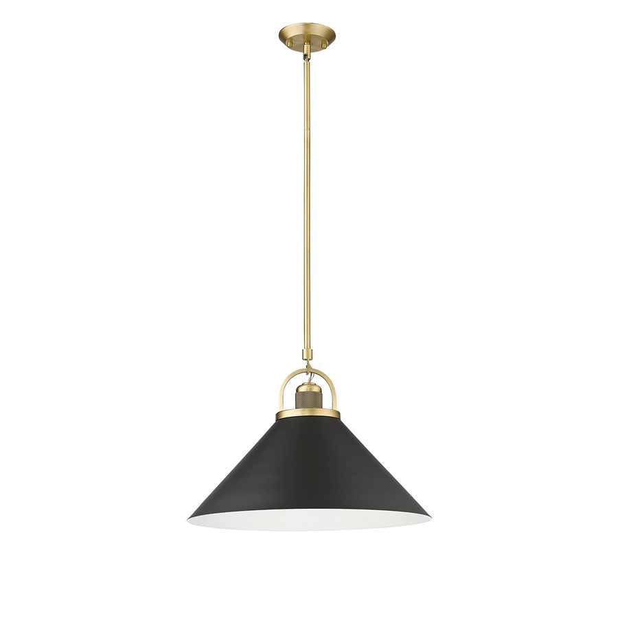 Millennium Lighting Artistan 1Lt Pendant, Brass/Black/Steel