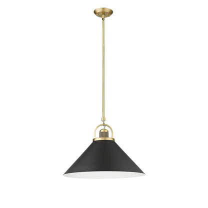Millennium Lighting Artistan 1Lt Pendant, Brass/Black/Steel