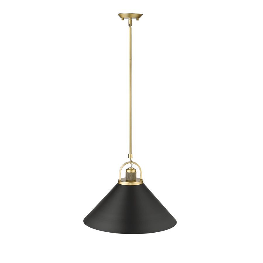 Millennium Lighting Artistan 1Lt Pendant, Brass/Black/Steel