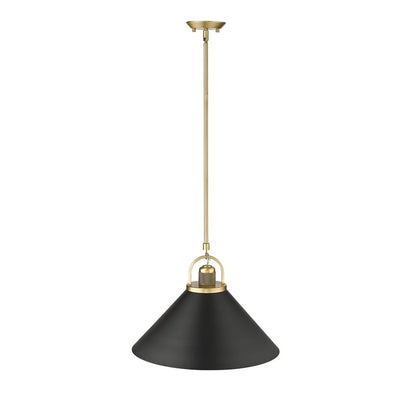 Millennium Lighting Artistan 1Lt Pendant, Brass/Black/Steel