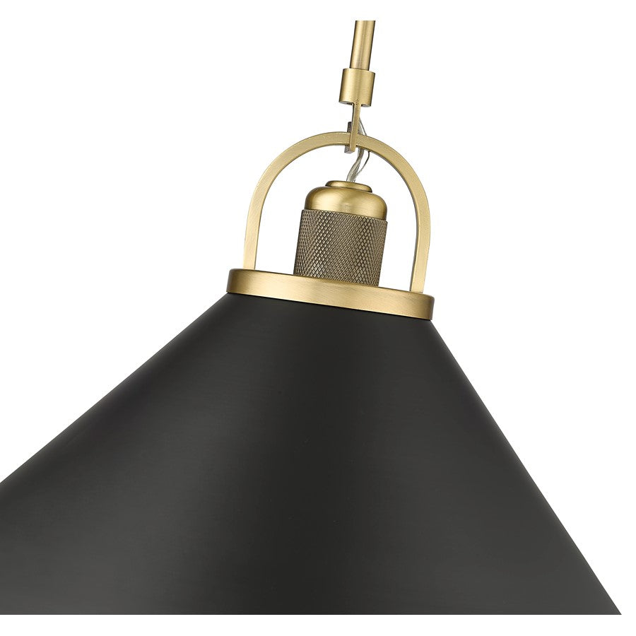 Millennium Lighting Artistan 1Lt Pendant, Brass/Black/Steel