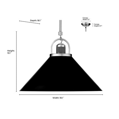 Millennium Lighting Artistan 1Lt Pendant, Brass/Black/Steel