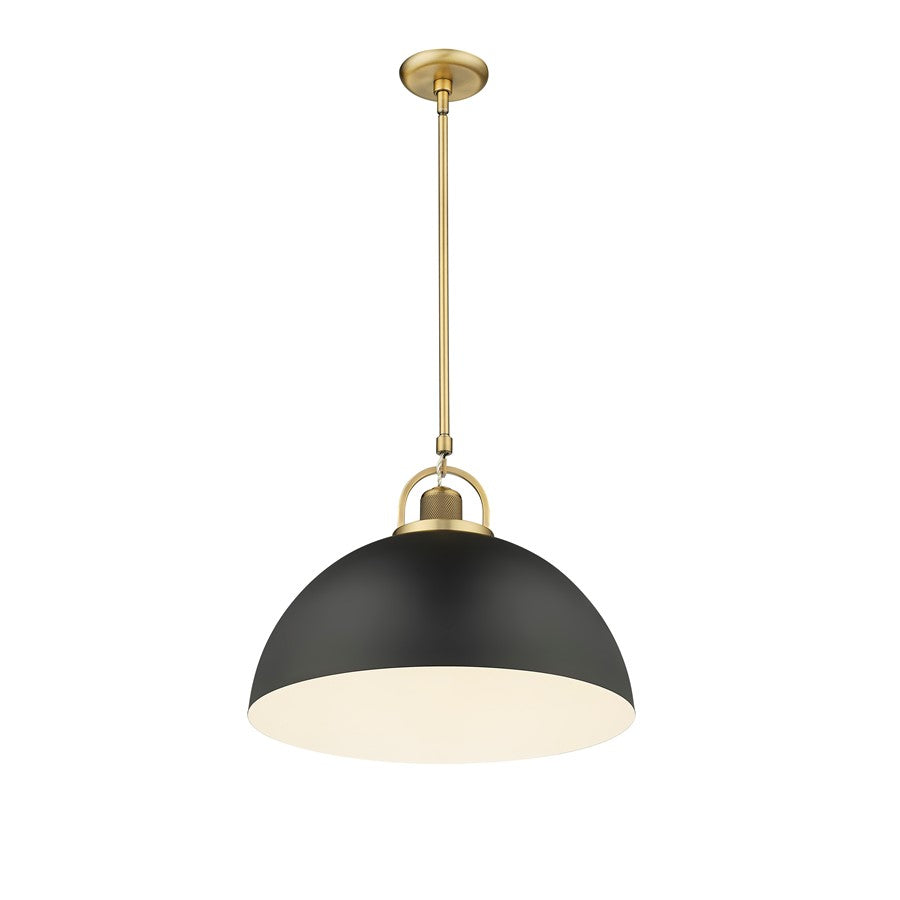 Millennium Lighting Artistan 1Lt Pendant, Vintage Brass/Black