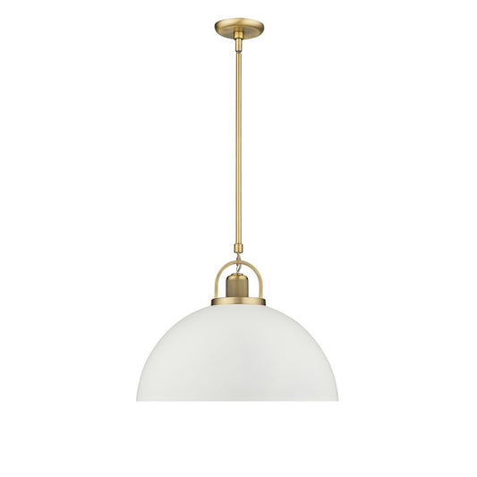 Millennium Lighting Artistan 1Lt Pendant, Vintage Brass/White - 20991-VB-MW