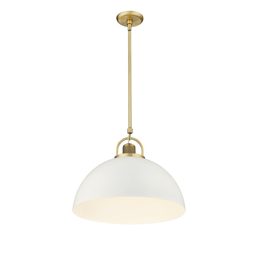 Millennium Lighting Artistan 1Lt Pendant, Vintage Brass/White