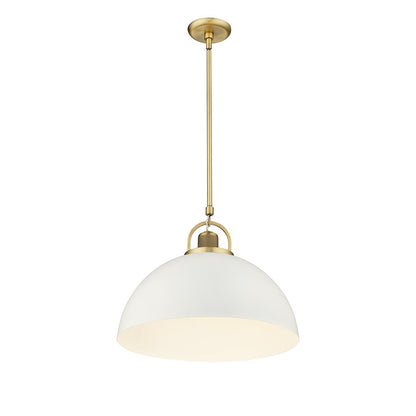 Millennium Lighting Artistan 1Lt Pendant, Vintage Brass/White