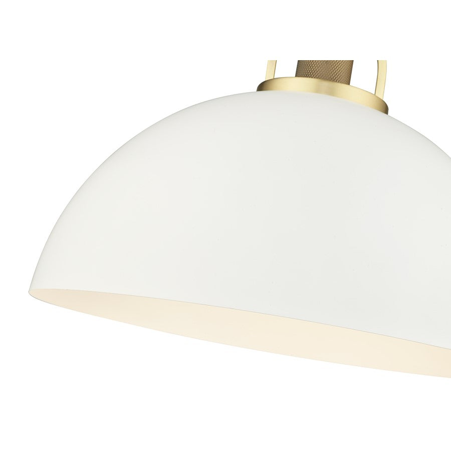 Millennium Lighting Artistan 1Lt Pendant, Vintage Brass/White