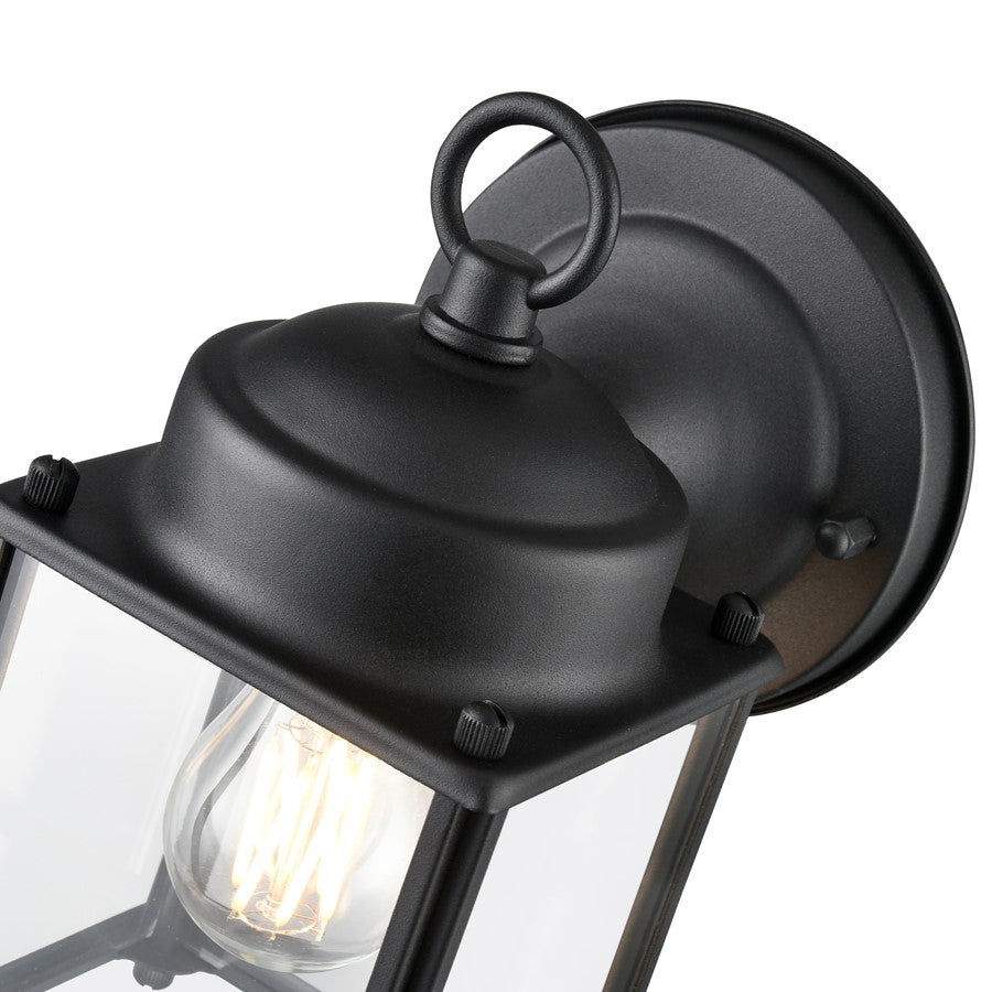 Millennium Lighting Northsted 1Lt Outdoor Wall Sconce, Black/Clear