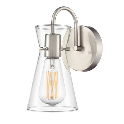 Millennium Lighting Camellia 1Lt 5" Wall Sconce, Brushed Nickel/Clear - 21001-BN