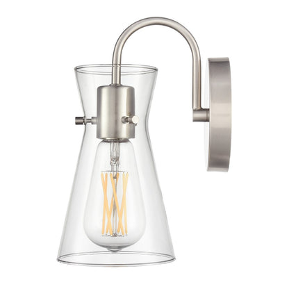 Millennium Lighting Camellia 1Lt 5" Wall Sconce, Brushed Nickel/Clear
