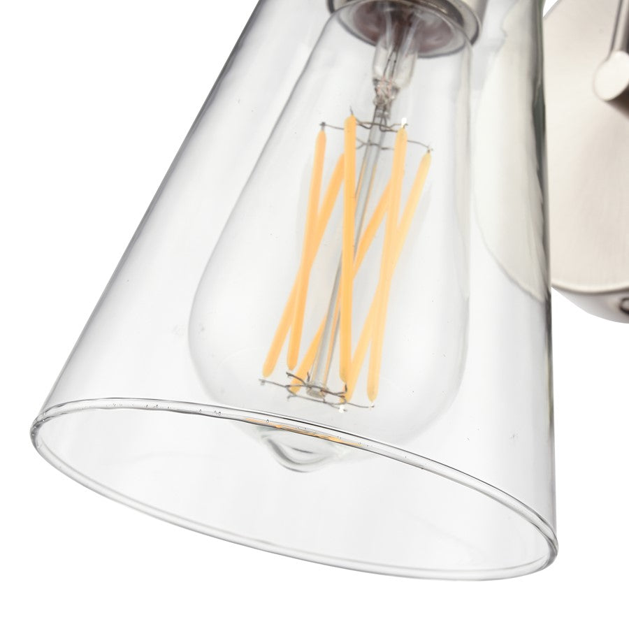 Millennium Lighting Camellia 1Lt 5" Wall Sconce, Brushed Nickel/Clear