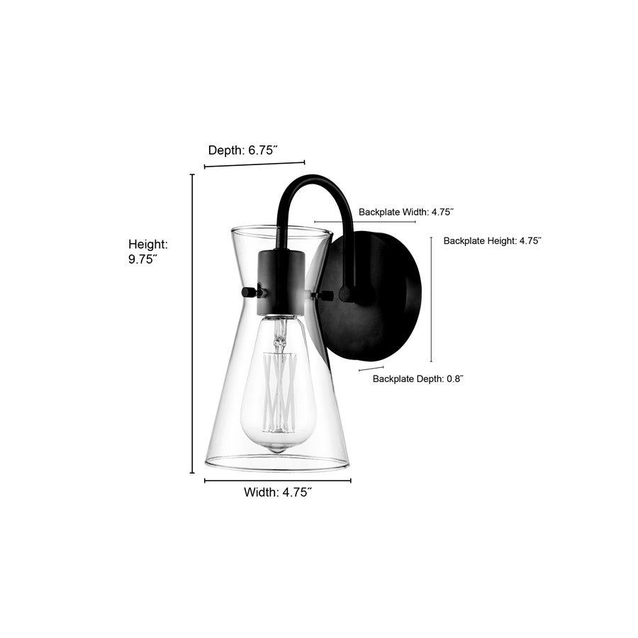 Millennium Lighting Camellia 1Lt 5" Wall Sconce, Brushed Nickel/Clear