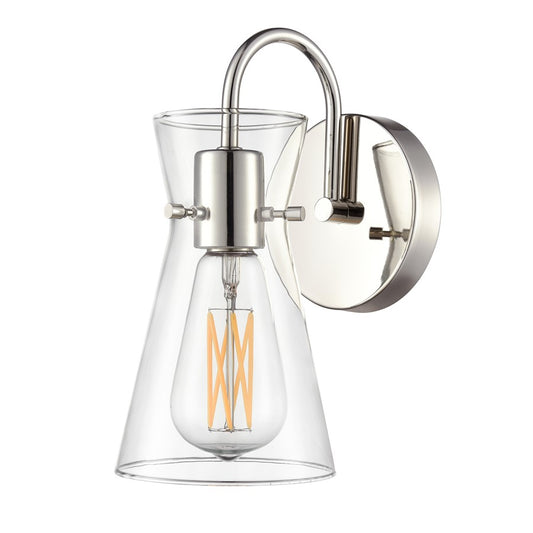 Millennium Lighting Camellia 1Lt 5" Wall Sconce, Nickel/Clear - 21001-PN