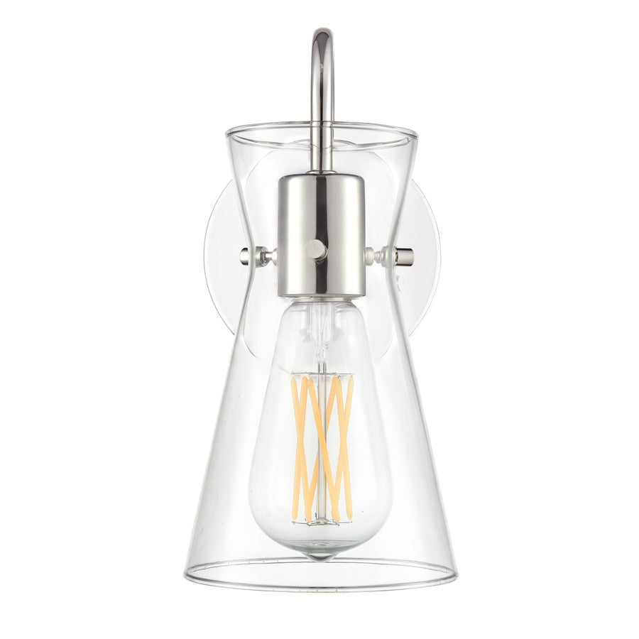 Millennium Lighting Camellia 1Lt 5" Wall Sconce, Nickel/Clear