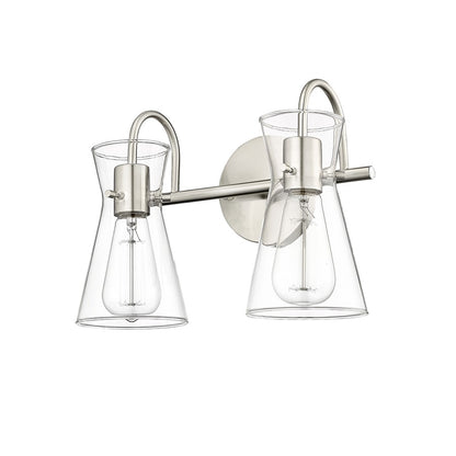 Millennium Lighting Camellia 2Lt Vanity, Brushed Nickel/Clear