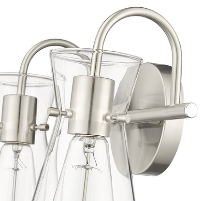 Millennium Lighting Camellia 2Lt Vanity, Brushed Nickel/Clear