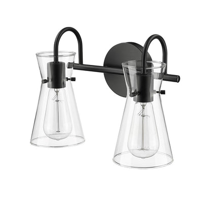 Millennium Lighting Camellia 2Lt Vanity, Black/Clear