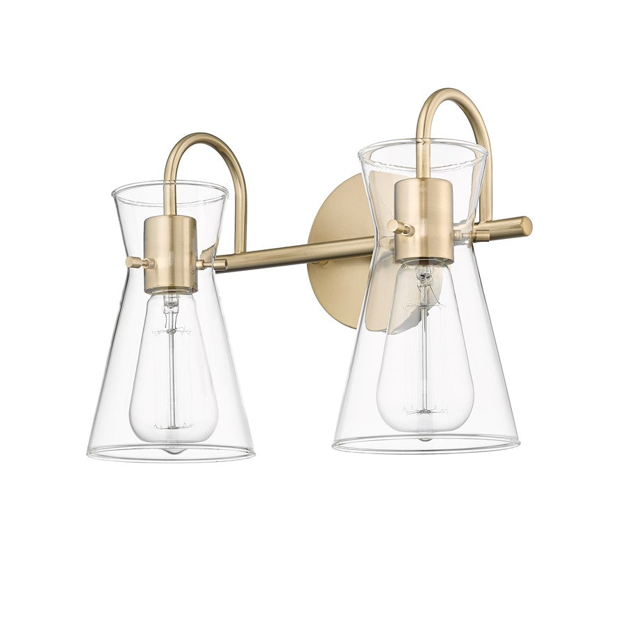 Millennium Lighting Camellia 2Lt Vanity, Modern Gold/Clear