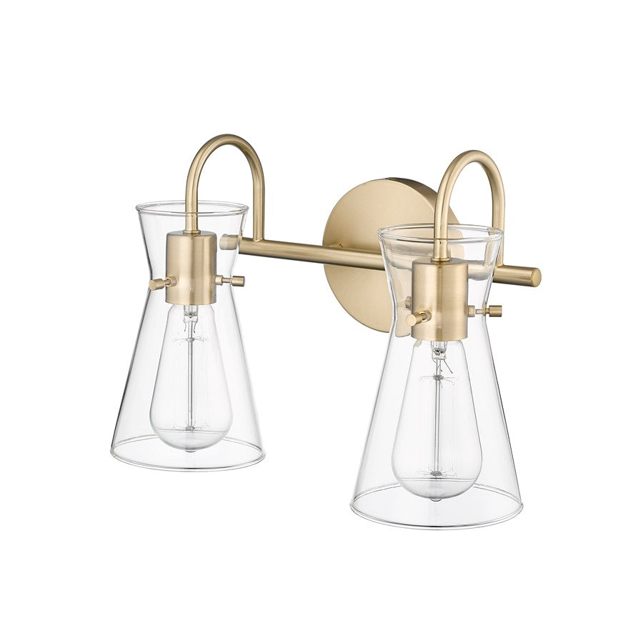 Millennium Lighting Camellia 2Lt Vanity, Modern Gold/Clear