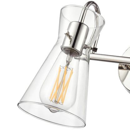 Millennium Lighting Camellia 2Lt 14" Vanity, Polished Nickel/Clear