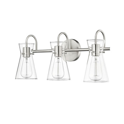 Millennium Lighting Camellia 3Lt Vanity, Brushed Nickel/Clear