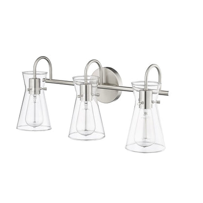 Millennium Lighting Camellia 3Lt Vanity, Brushed Nickel/Clear