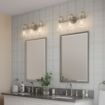 Millennium Lighting Camellia 3Lt Vanity, Brushed Nickel/Clear